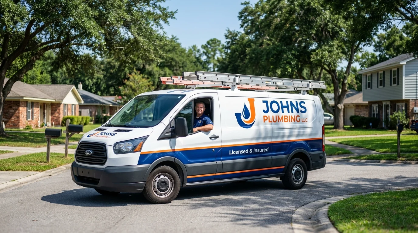 Johns Plumbing LLC service van in Collingswood, NJ