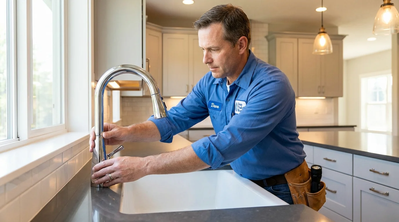 Kitchen faucet installation by Johns Plumbing LLC in Collingswood